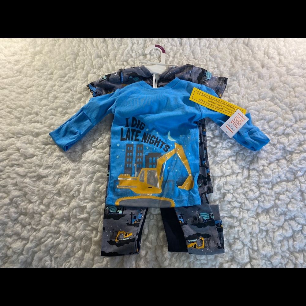 New Carter’s 4 Piece Bulldozer Pajamas 3T